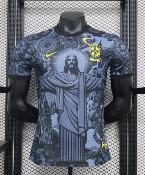 JERSEY BRAZIL SPECIAL EDITION JESUS CHRIST 2024 MEN (PLAYER VERSION) - BLACK